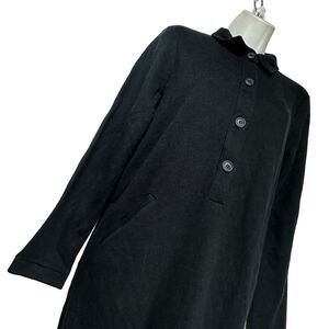 wrap london black long sleeve button down Pockets Collared Dress Size 6 New